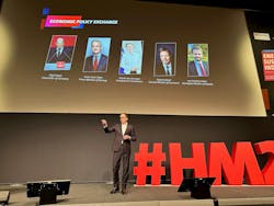 Dr. Jochen Köckler, CEO of Deutsche Messe AG, addresses international trade press invited to a preview of technologies represented at Hannover Messe 2024. Dr. Jochen Köckler, CEO of Deutsche Messe AG, addresses international trade press invited to a preview of technologies represented at Hannover Messe 2024.