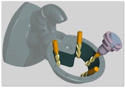 Multiaxis capabilities using a swarf toolpath. Multiaxis capabilities using a swarf toolpath.