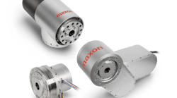 The high performance robotic joint modules shown here are designed specifically for small-scale operations requiring a low profile, lightweight system that offers zero-backlash and precision positioning to the industry.