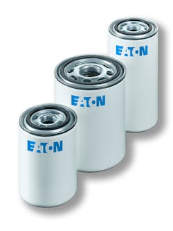 Eaton-WP-Spin-On-Cartridge-Family; Caption: Eaton&rsquo;s WPL spin-on filters with WP 90 and WP 130 filter elements are designed to offer maximum dirt-holding capacity, ensure consistent filter efficiency and extend service life&mdash;even at high pressures.