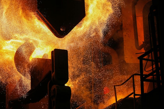 Steel production in electric arc furnaces.