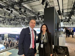 Frank Notz poses with Rehana Begg at Hannover Messe.