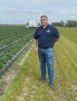 Bob Pitzer, co-founder, CTO and engineering manager at Harvest CROO Robotics LLC, posed for a picture during Machine Design’s visit to learn about the robotic strawberry harvester that is being developed. Bob Pitzer, co-founder, CTO and engineering manager at Harvest CROO Robotics LLC, posed for a picture during Machine Design’s visit to learn about the robotic strawberry harvester that is being developed.