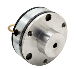 Permanent magnet brakes, like the one shown here, use independent permanent magnets to counteract and oppose the magnet flux generated when power is supplied to the coil of the brake. Permanent magnet brakes, like the one shown here, use independent permanent magnets to counteract and oppose the magnet flux generated when power is supplied to the coil of the brake.