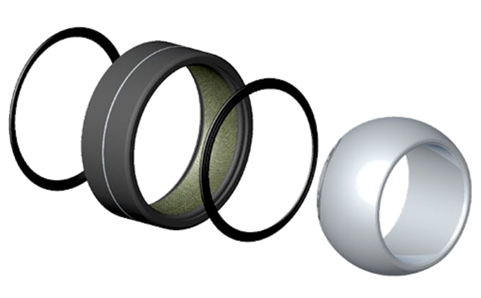 An SPB comprises three main components: outer ring, inner ring and, in self-lubricating models, a liner that resides between the two rings. Some SPBs can also be sealed on request.