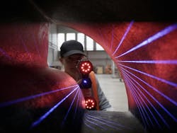 The handheld scanner is lightweight, allowing the user to reach into hidden areas and see inside deep cavities, with no line-of-sight limitations. The handheld scanner is lightweight, allowing the user to reach into hidden areas and see inside deep cavities, with no line-of-sight limitations.