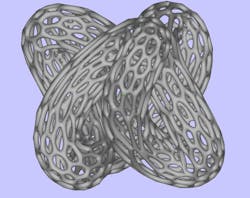 In flexible plastics like thermoplastic polyurethane (TPU), Voronoi lattices create pliable structures similar to foam and make visually striking and futuristic printed parts. In flexible plastics like thermoplastic polyurethane (TPU), Voronoi lattices create pliable structures similar to foam and make visually striking and futuristic printed parts.