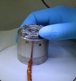 Custom two-axis, piezo-driven fast steering mirror mount for the Solar Orbiter satellite is pictured here. Custom two-axis, piezo-driven fast steering mirror mount for the Solar Orbiter satellite is pictured here.