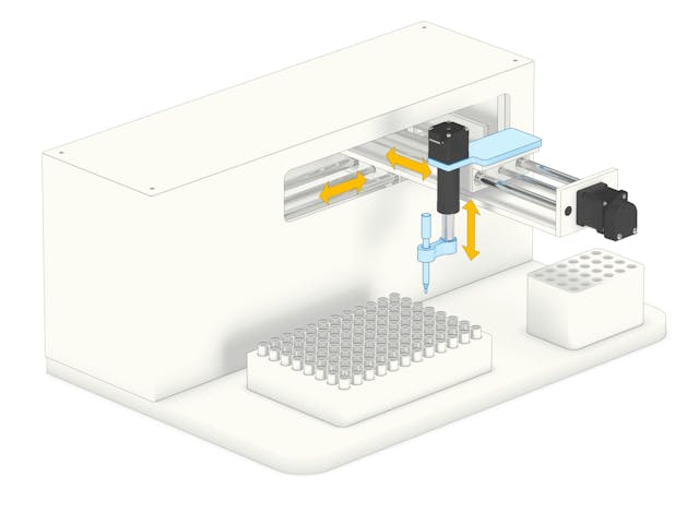 Figure 4: The ability to integrate a miniature lead screw, nut or actuator provides flexibility for scaled-down medical systems. Figure 4: The ability to integrate a miniature lead screw, nut or actuator provides flexibility for scaled-down medical systems.