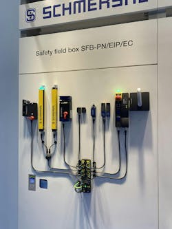 Schmersal’s safety-related components made its rounds at trade shows this year. In addition to Pack Expo, Schmersal brought its line of switches, sensors and control accessories to Automate 2024 earlier this year. Schmersal’s safety-related components made its rounds at trade shows this year. In addition to Pack Expo, Schmersal brought its line of switches, sensors and control accessories to Automate 2024 earlier this year.