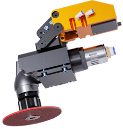 Visitors to ATI’s FABTECH booth saw the CGV tool, which is compatible with industry-standard grinding media such as flap wheels, sanding discs and wire brushes that are commonly used with handheld grinding tools. Visitors to ATI’s FABTECH booth saw the CGV tool, which is compatible with industry-standard grinding media such as flap wheels, sanding discs and wire brushes that are commonly used with handheld grinding tools.