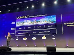 Rob McGreevy, chief product officer, AVEVA, announces the advancements in AVEVA’s CONNECT data services at AVEVA World 2024 in Paris. Rob McGreevy, chief product officer, AVEVA, announces the advancements in AVEVA’s CONNECT data services at AVEVA World 2024 in Paris.