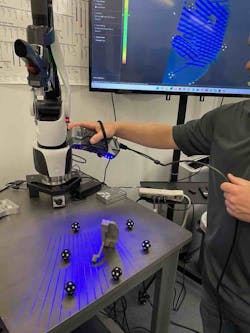 A CAD/CAM Consulting Services Inc. (CCCS) team member uses model-based inspection and measurement software to reverse-engineer a part. A CAD/CAM Consulting Services Inc. (CCCS) team member uses model-based inspection and measurement software to reverse-engineer a part.