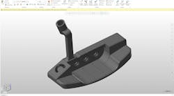 CAD/CAM software screenshot of the putter that was produced using closed-loop manufacturing practices. CAD/CAM software screenshot of the putter that was produced using closed-loop manufacturing practices.