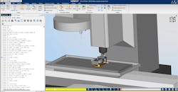 The putter part is loaded into the simulation software. A major benefit of the software is that it verifies the actual G-code that the machine will run and creates a digital twin of a CNC machine. The putter part is loaded into the simulation software. A major benefit of the software is that it verifies the actual G-code that the machine will run and creates a digital twin of a CNC machine.