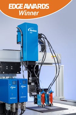 : Nordson’s PICO Nexμs Jetting System updates precision fluid dispensing applications by providing real-time insights for data-driven process control and production. PICO Nexμs was the winner of Machine Design’s 2024 Edge Award in the Automation & Controls category. : Nordson’s PICO Nexμs Jetting System updates precision fluid dispensing applications by providing real-time insights for data-driven process control and production. PICO Nexμs was the winner of Machine Design’s 2024 Edge Award in the Automation & Controls category.