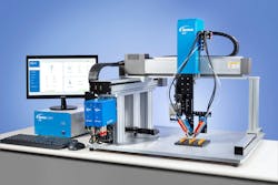 Two PICO Nexμs jetting systems perform a needle-bonding application using a G4VPlus robot. The application is just one representation of Nordson EFD's smart factory and IIOT solutions. Two PICO Nexμs jetting systems perform a needle-bonding application using a G4VPlus robot. The application is just one representation of Nordson EFD's smart factory and IIOT solutions.