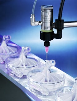 Needle valves are an essential technology for enabling manufacturers to build smaller medical device components—empowering organizations to deposit microdots as small as 150 µm (0.15 mm) (0.006 in.) diameter. Needle valves are an essential technology for enabling manufacturers to build smaller medical device components—empowering organizations to deposit microdots as small as 150 µm (0.15 mm) (0.006 in.) diameter.