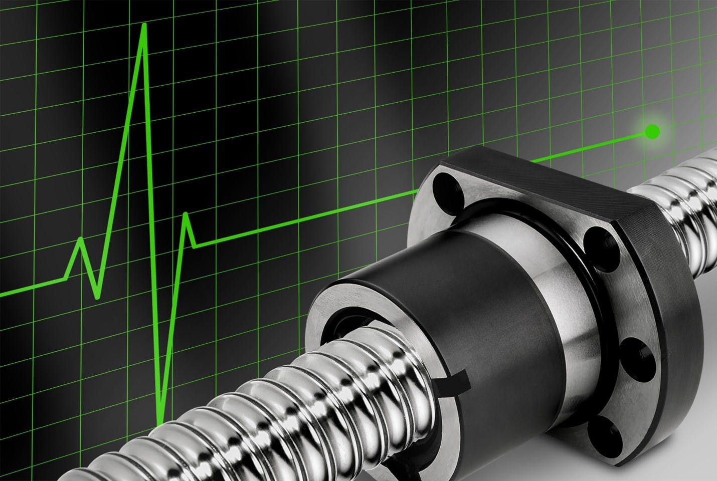 Ball screw superimposed over graph