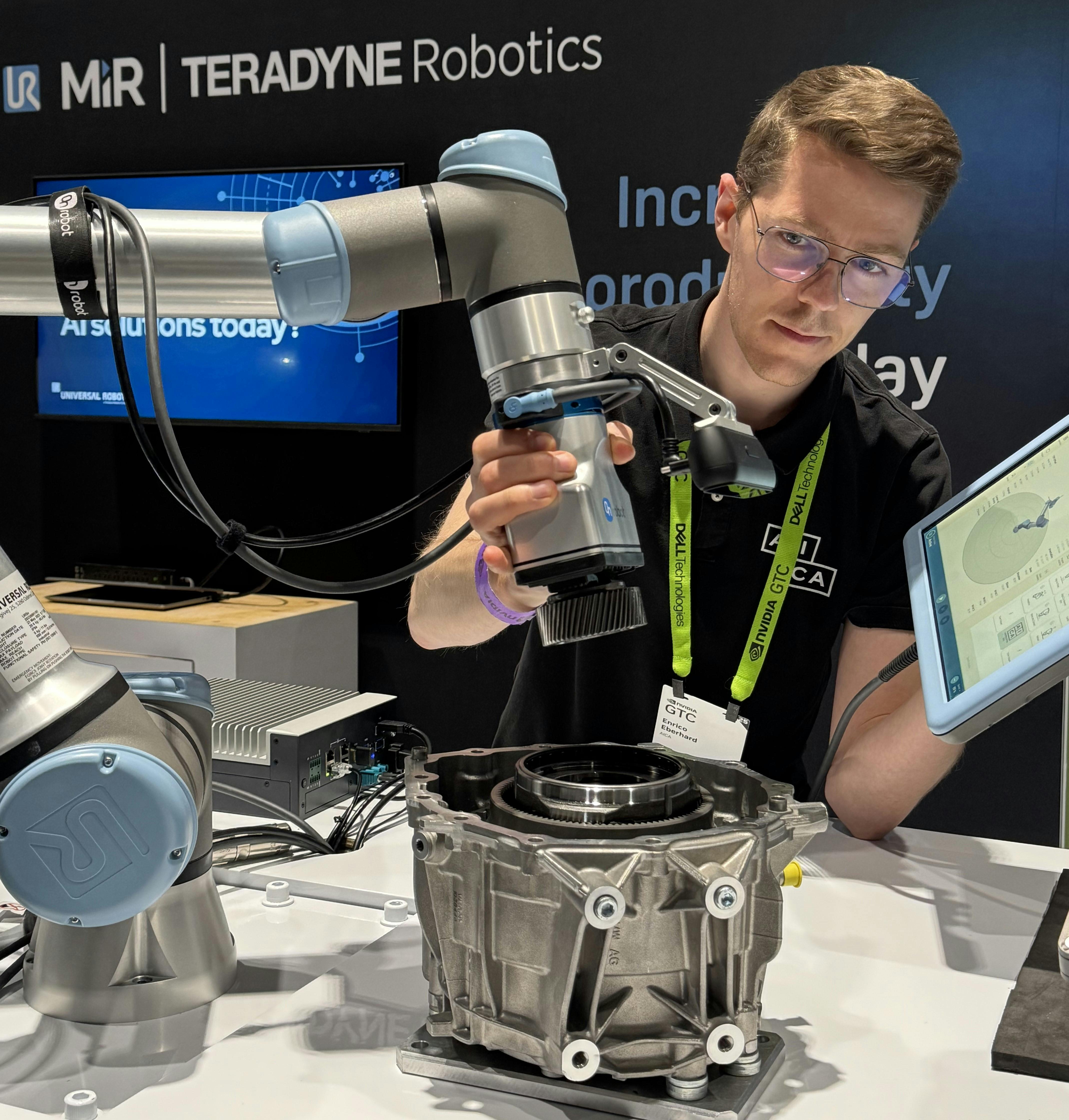 UR5e cobot executing single-arm gear assembly using reinforcement learning