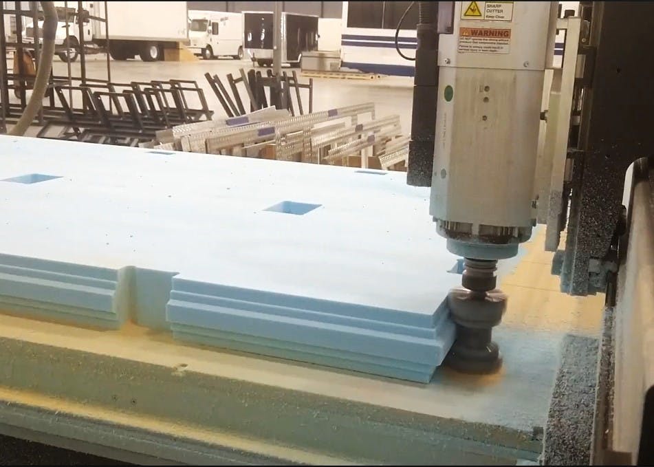 Male profiler during contour operation