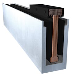 Aerotech ironless linear motor forcer and magnet track cross-section Aerotech ironless linear motor forcer and magnet track cross-section