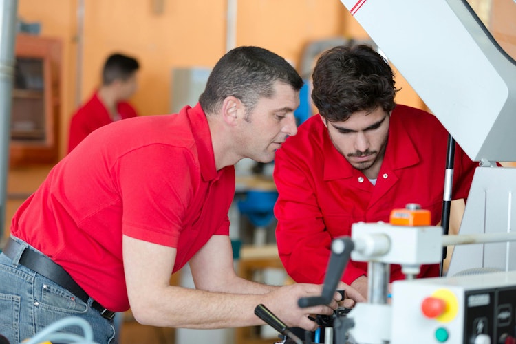Workers on manufacturing floor