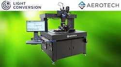 Aerotech machine superimposed with Aerotech and Light Conversion logos Aerotech machine superimposed with Aerotech and Light Conversion logos