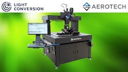 Aerotech machine superimposed with Aerotech and Light Conversion logos Aerotech machine superimposed with Aerotech and Light Conversion logos
