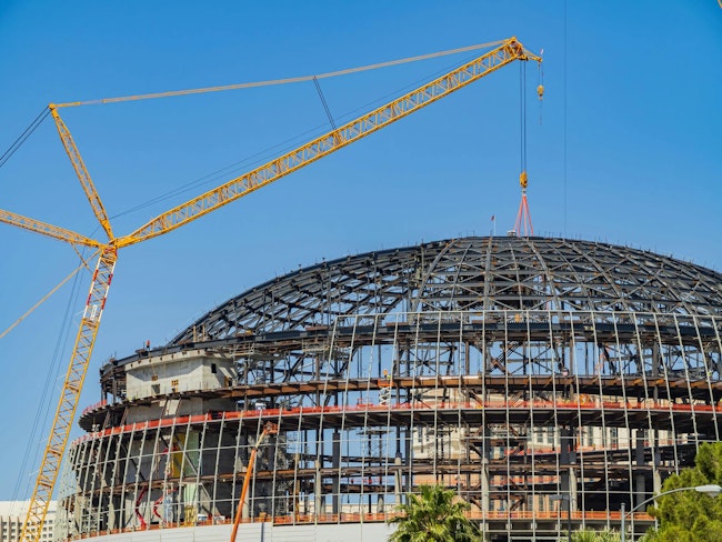 The MSG Sphere under construction