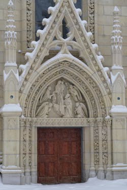 The serene Chapter House stands against Wyoming’s snowy peaks. The serene Chapter House stands against Wyoming’s snowy peaks.