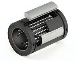 Modern self-aligning ball bushings provide smooth motion even while accommodating errors in alignment and parallelism. Modern self-aligning ball bushings provide smooth motion even while accommodating errors in alignment and parallelism.