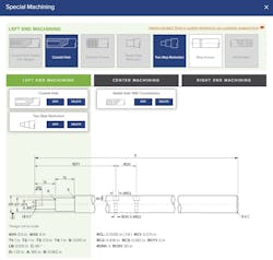 Online machining configurators let engineers specify end features, hole patterns, grooves and other shaft details while dimensional callouts and tolerance limits update in real time. Online machining configurators let engineers specify end features, hole patterns, grooves and other shaft details while dimensional callouts and tolerance limits update in real time.