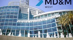 Anaheim Convention Center with MD&M West logo Anaheim Convention Center with MD&M West logo