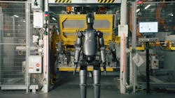 The BMW Group has been exploring the use of humanoid robots in production for several years. At BMW Group Plant Spartanburg, a Figure 02 humanoid from California company Figure demonstrates dexterity by inserting sheet metal parts into fixtures that were then assembled as part of the chassis. The BMW Group has been exploring the use of humanoid robots in production for several years. At BMW Group Plant Spartanburg, a Figure 02 humanoid from California company Figure demonstrates dexterity by inserting sheet metal parts into fixtures that were then assembled as part of the chassis.