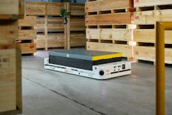 The ABB Flexley Mover P604 has a compact design, low-height profile and omnidirectional maneuverability, making it suitable for transporting loads directly on its platform. The ABB Flexley Mover P604 has a compact design, low-height profile and omnidirectional maneuverability, making it suitable for transporting loads directly on its platform.