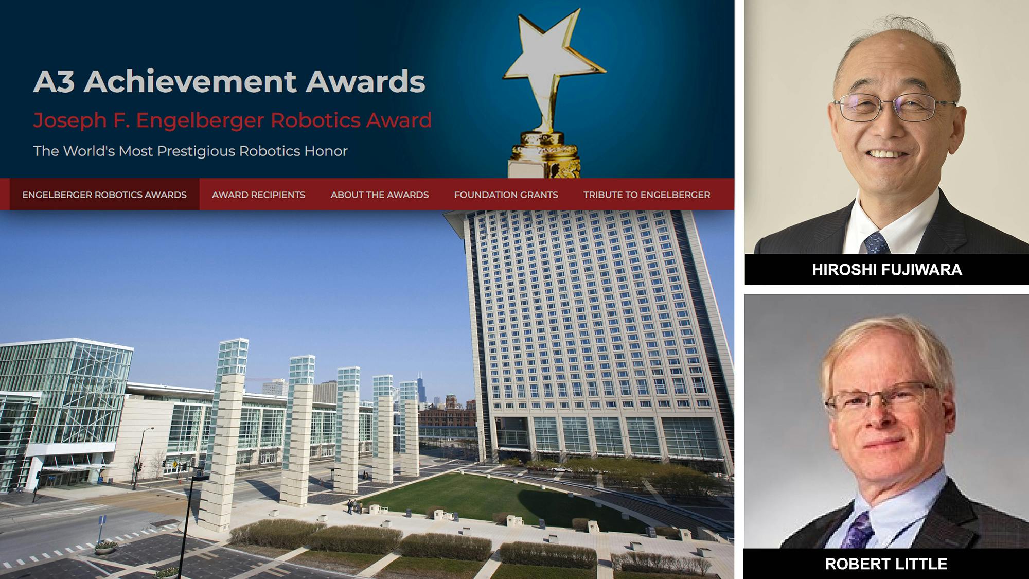 Hiroshi Fujiwara, Robert Little and Automate 2026 screenshot against a background image of McCormick Place.
