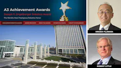 Hiroshi Fujiwara, Robert Little and Automate 2026 screenshot against a background image of McCormick Place. Hiroshi Fujiwara, Robert Little and Automate 2026 screenshot against a background image of McCormick Place.