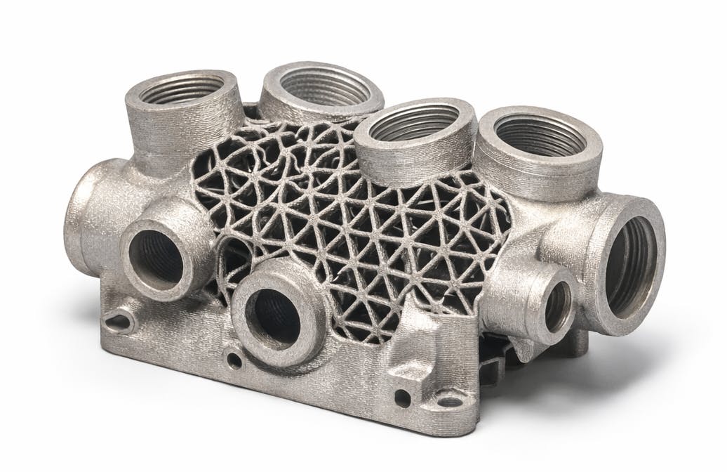 Additive manufacturing creates internal channels, lattice structures, and complex geometries impossible with traditional machining or molding. The tradeoff is longer production time.