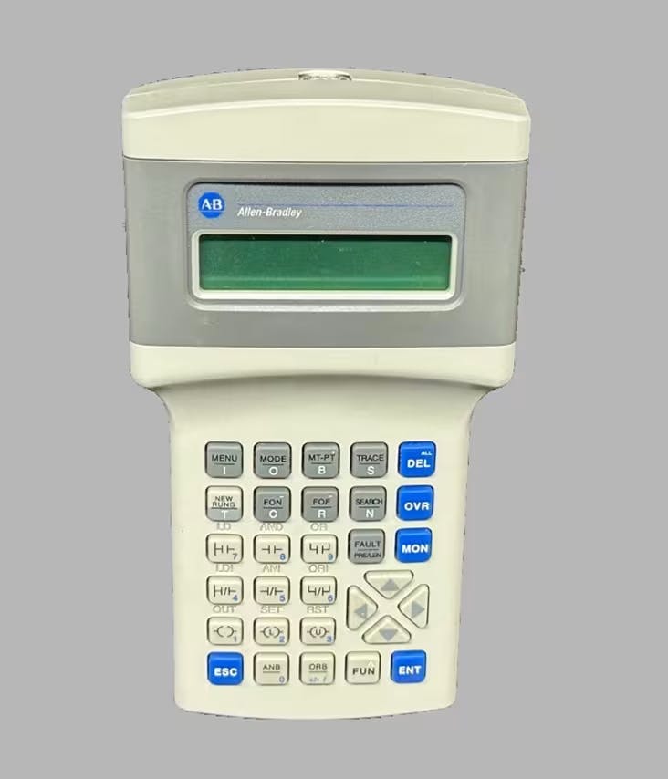 Figure 1: An example of a handheld programmer for PLCs. Today, laptops are the most common tool for programming. (Source: Green Shoe Garage)