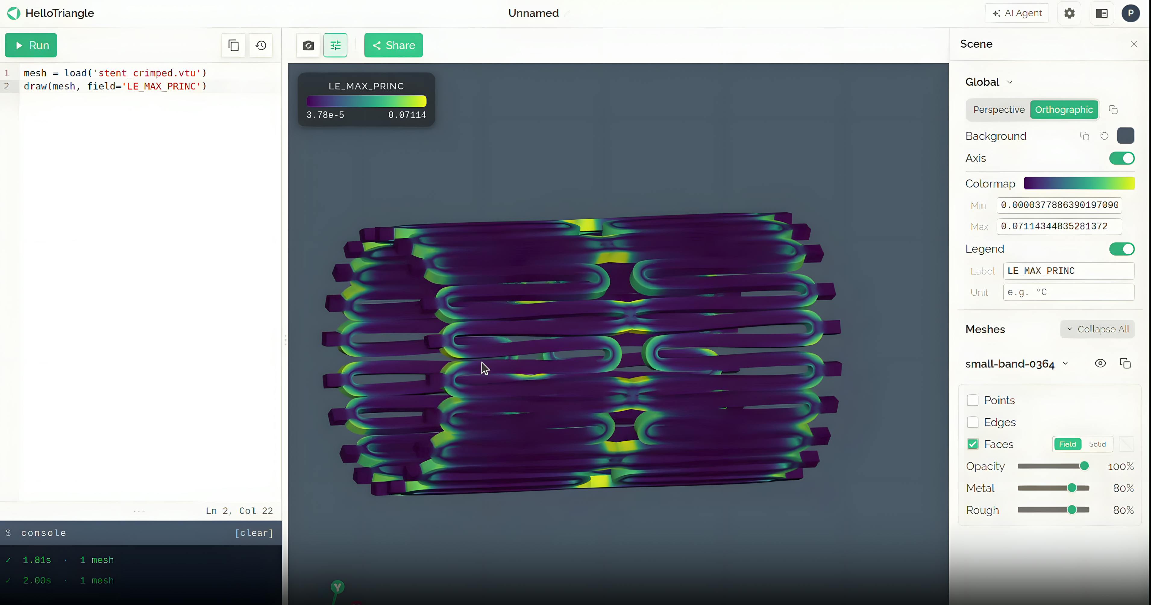 HelloTriangle scene editor