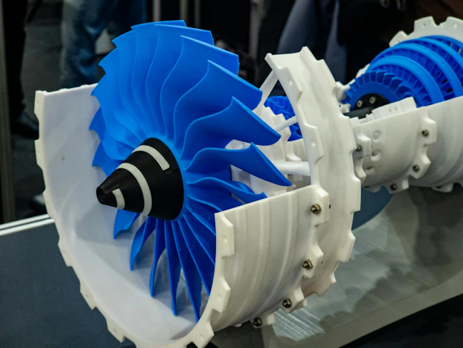 3D-printed jet engine model