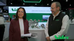 Peter Spiropoulos and Scott Ascher from Nidec talk with MachineDesign magazine at Automate 2026
