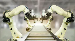 Robotic arms on conveyor belt