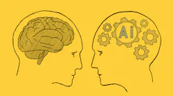 Human intelligence vs. artificial intelligence concept