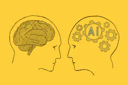 Human intelligence vs. artificial intelligence concept